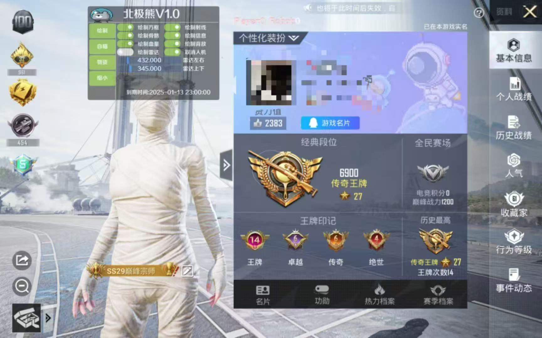 和平精英辅助【火焰鸟直装V6.0终极修复版】射线透视 准星聚点 空投透视 人物变大 显示手持 透视雷达